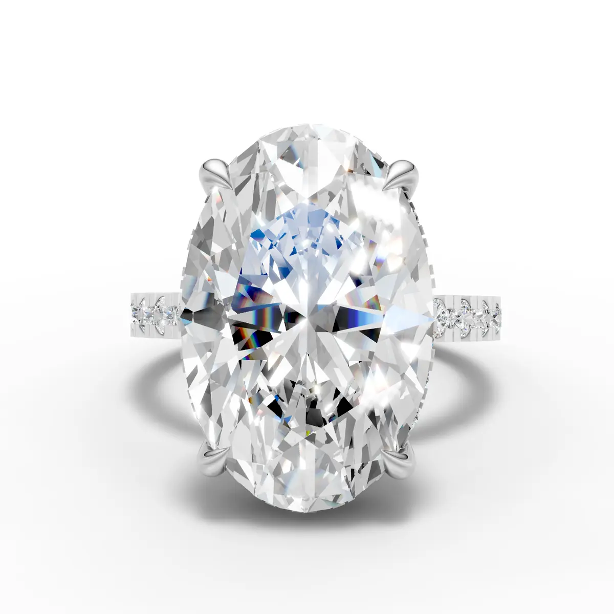 Oval Halo Solitaire Ring